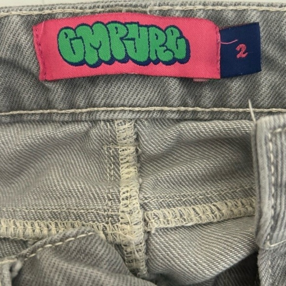 Empyre Tori Porkchop Pocket Grey Loose Fit Cotton Cargo Skate Denim Jeans Size 2 - Picture 5 of 10